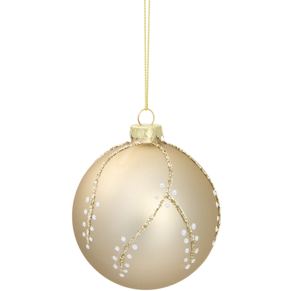 Glitter Detail Design Bauble Mocha Image 1