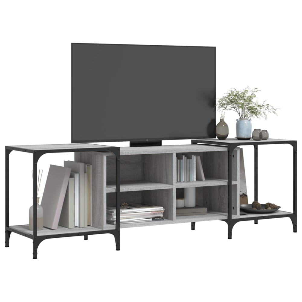 vidaXL 4 Shelf Grey Sonoma Adjustable TV Cabinet Image 3