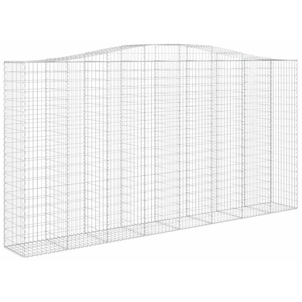 vidaXL Silver Galvanised Iron Arched Gabion Basket 400 x 50 x 200/220cm 9 Pack Image 1