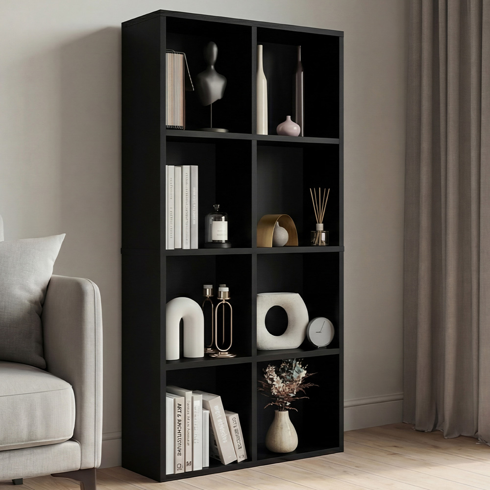 VIDA DESIGNS 8 Shelf Black Cube Storage Unit Image 1