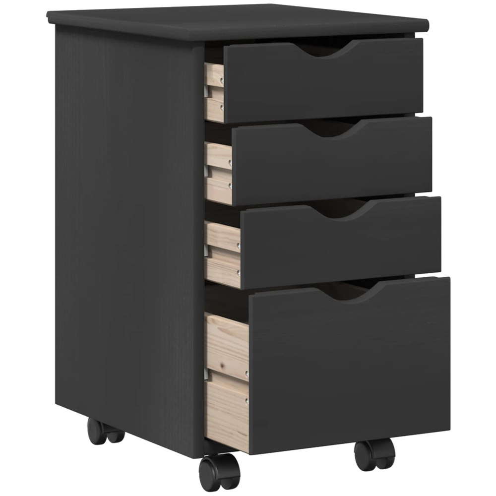 vidaXL 4 Drawer Grey Rolling Storage Cabinet Image 4