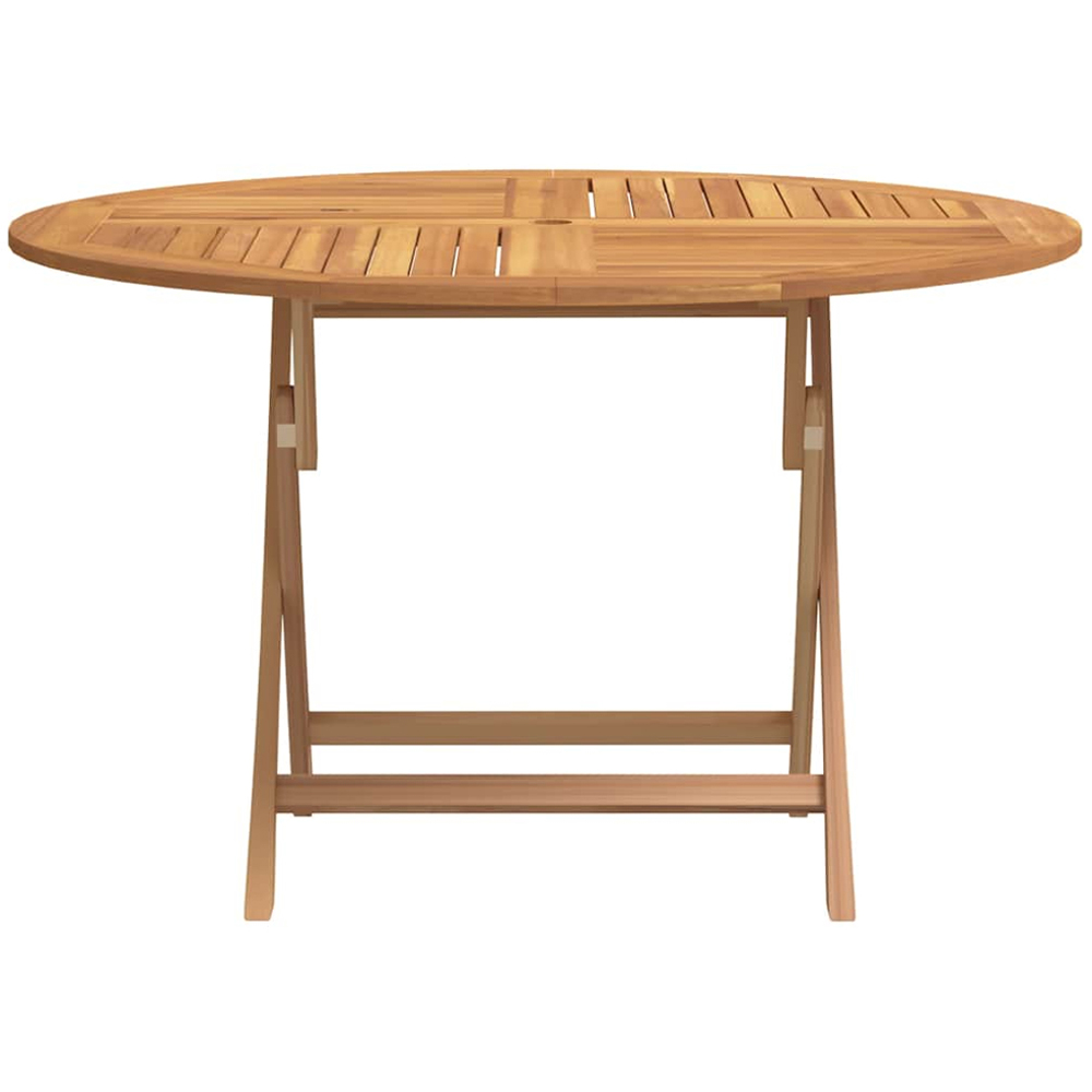 vidaXL Brown Solid Wood Teak Round Foldable Garden Table 110cm Image 3