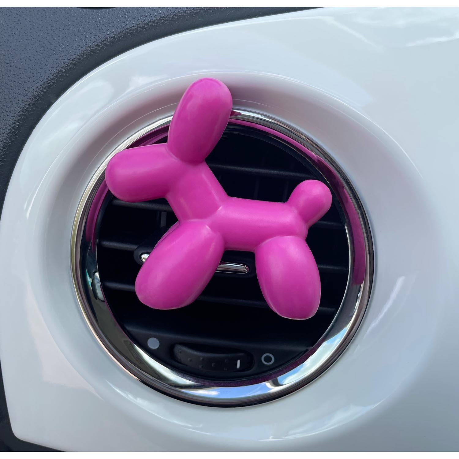 Little Dog Pink Flower Clip Car Air Freshener Image 2