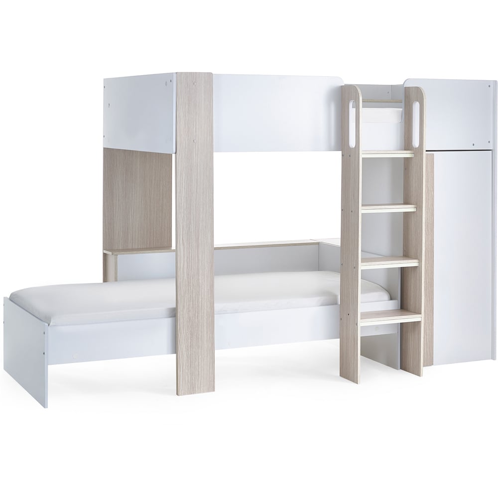 Julian Bowen Horizon Pale Wood and White Bunk Bed Image 2