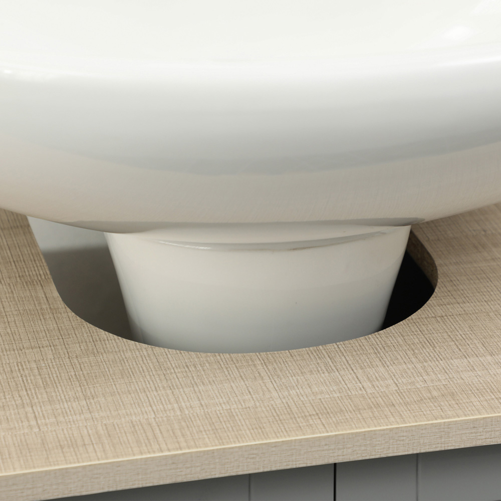 Kleankin 2 Door White and Grey Bathroom Under Sink Cabinet Image 5