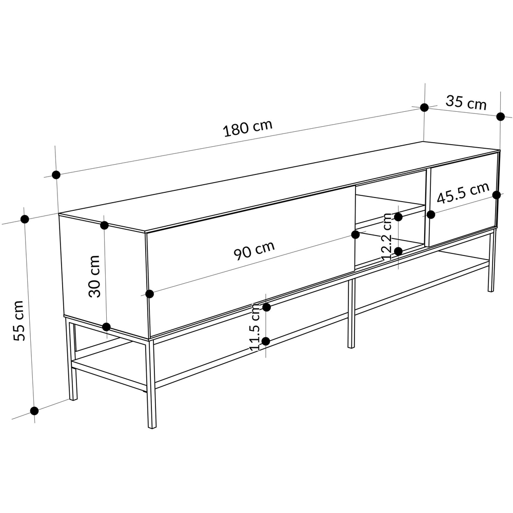 Decortie Amira 2 Door 2 Shelf Sandstone TV Unit Image 7
