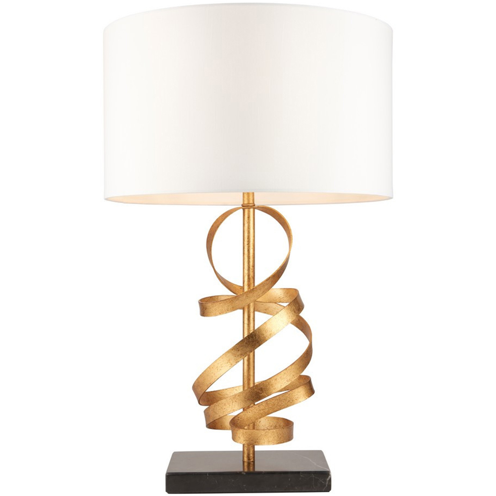 Merano Sanremo Gold and Black Marble Table Lamp Image 1