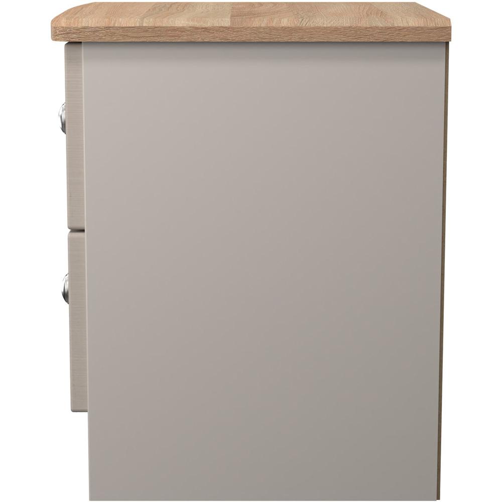 Crowndale Sussex 2 Drawer Kashmir Ash and Bardolino Oak Compact Bedside Cabinet Ready Assembled Image 4