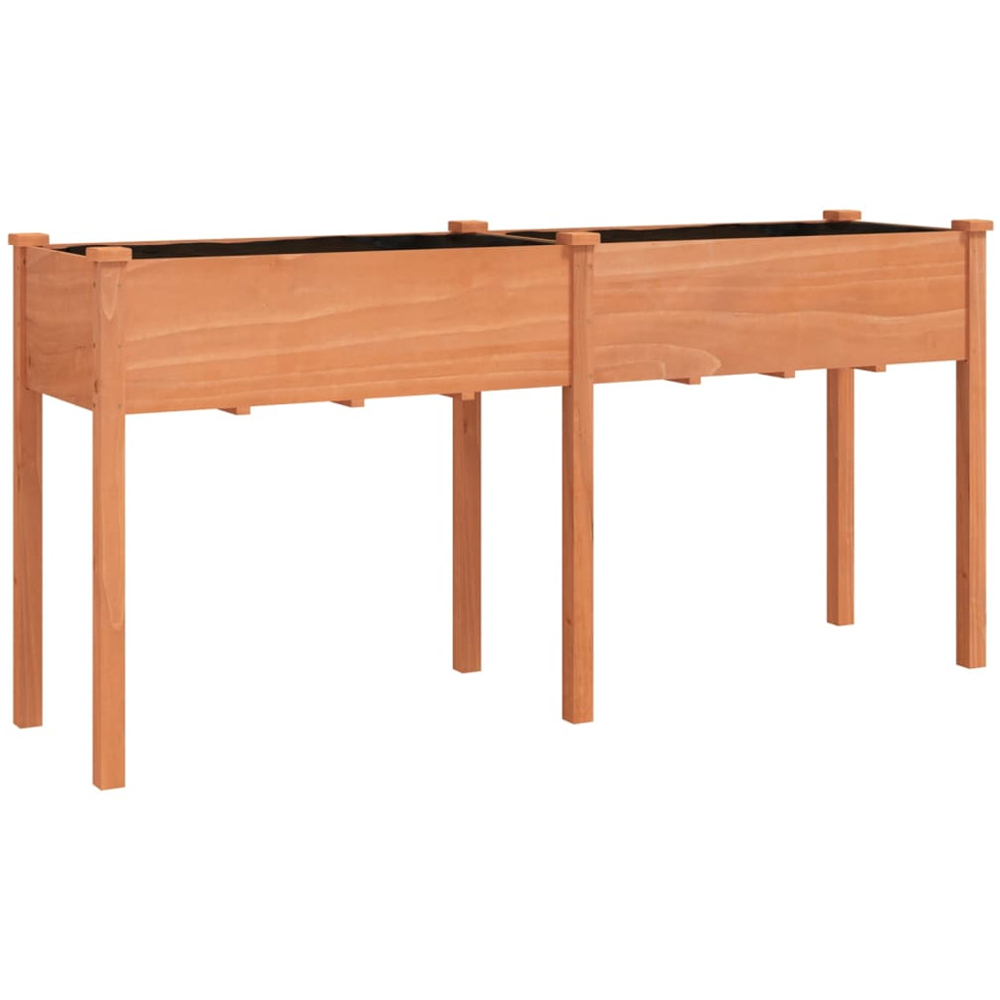 vidaXL Brown Solid Fir Wood Garden Planter with Liner 76 x 45 x 161cm Image 1