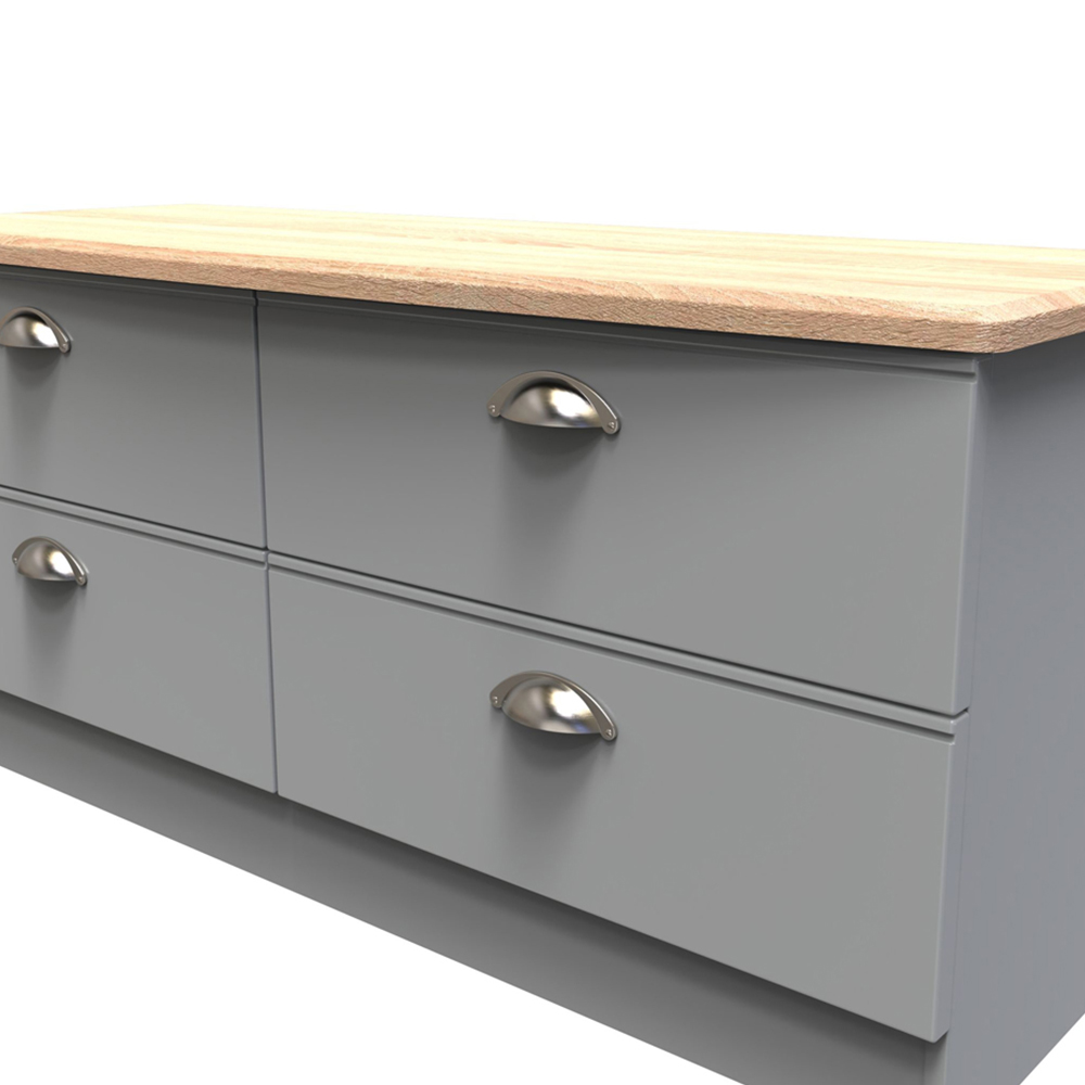 Crowndale Victoria 4 Drawer Dusk Grey and Oak Bedbox Image 5