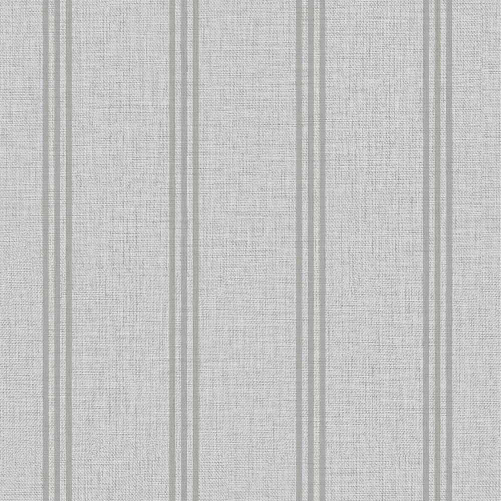 Superfresco Colours Linen Ticking Stripe Grey Wallpaper Image 1