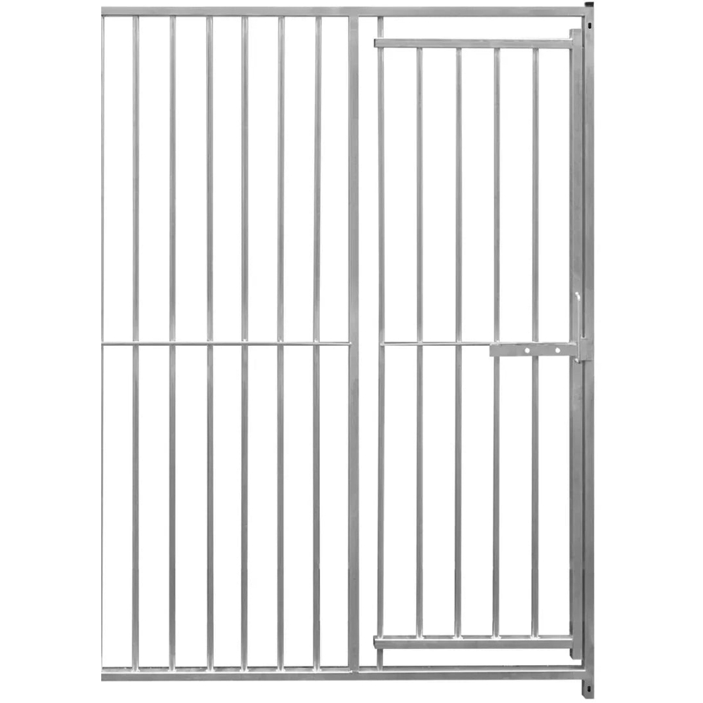 MonsterShop 2m Silver Dog Run Panel with Door and 8cm Bar Spacing Image 3