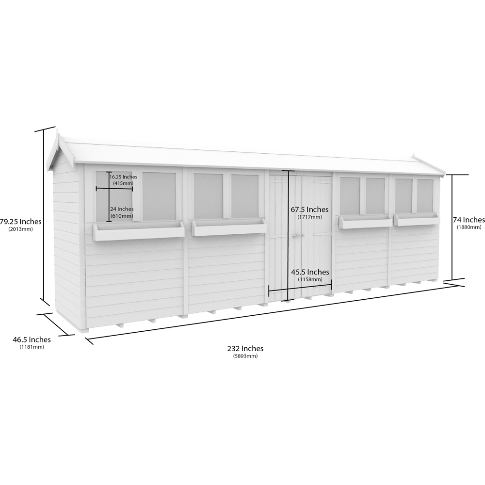 DIY Sheds 20 x 4ft Tongue and Groove Timber Apex Summer Garden Shed Image 9