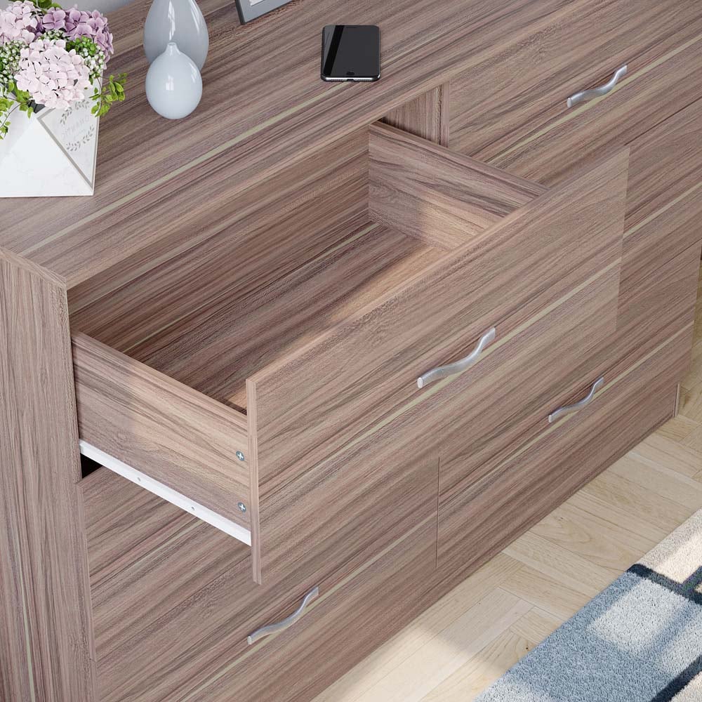 Vida Designs Riano 6 Drawer Walnut Chest of Drawers with Metal Handles Image 4