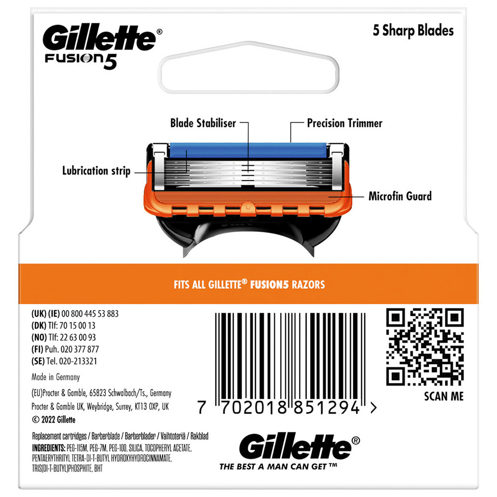 Gillette Fusion 5 Mens Razor Blades 4 Pack Image 10