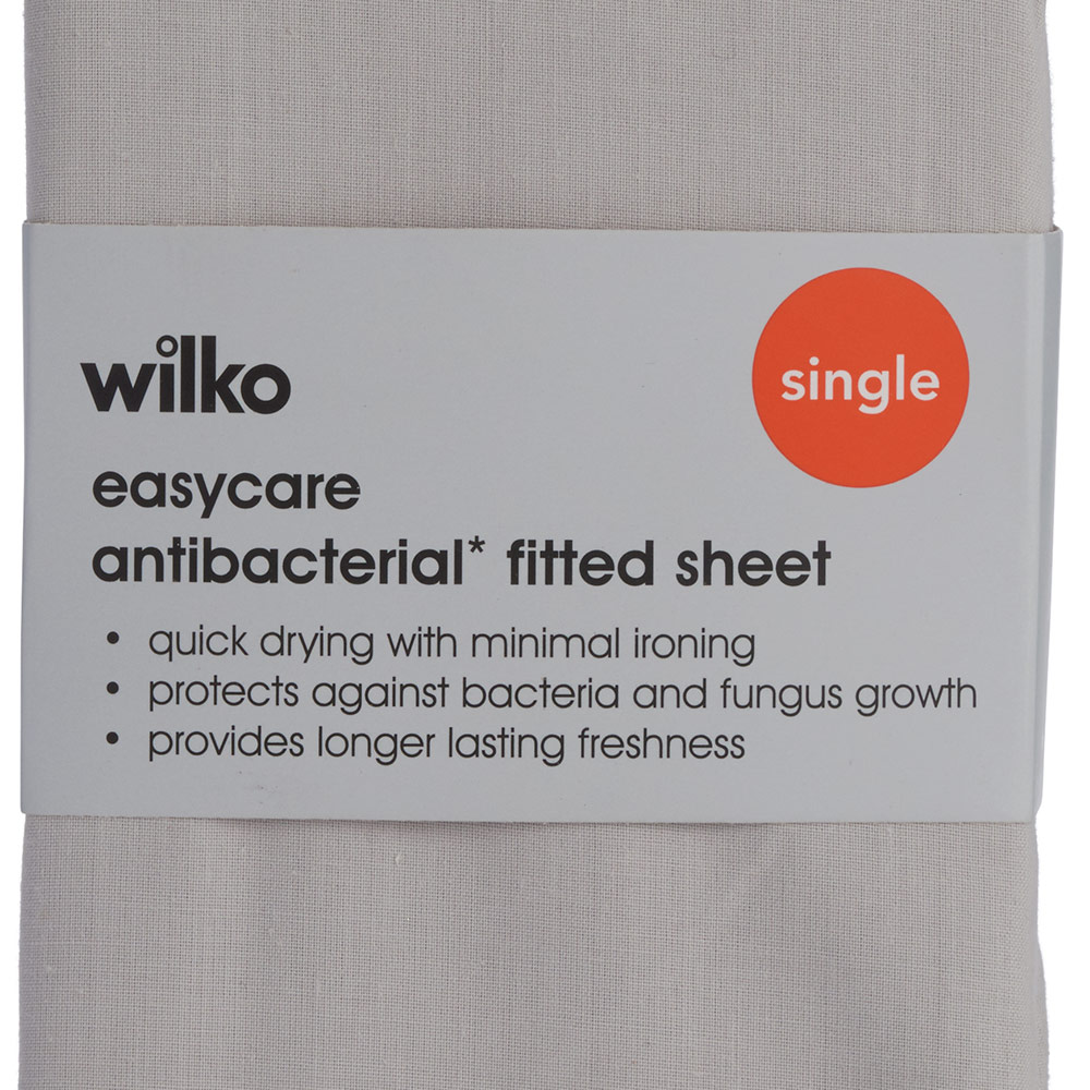 Wilko Single Silver Anti-bacterial Fitted Bed Sheet Image 5