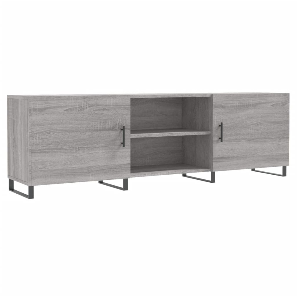 vidaXL 2 Door 2 Shelf Grey Sonoma TV Cabinet Image 2