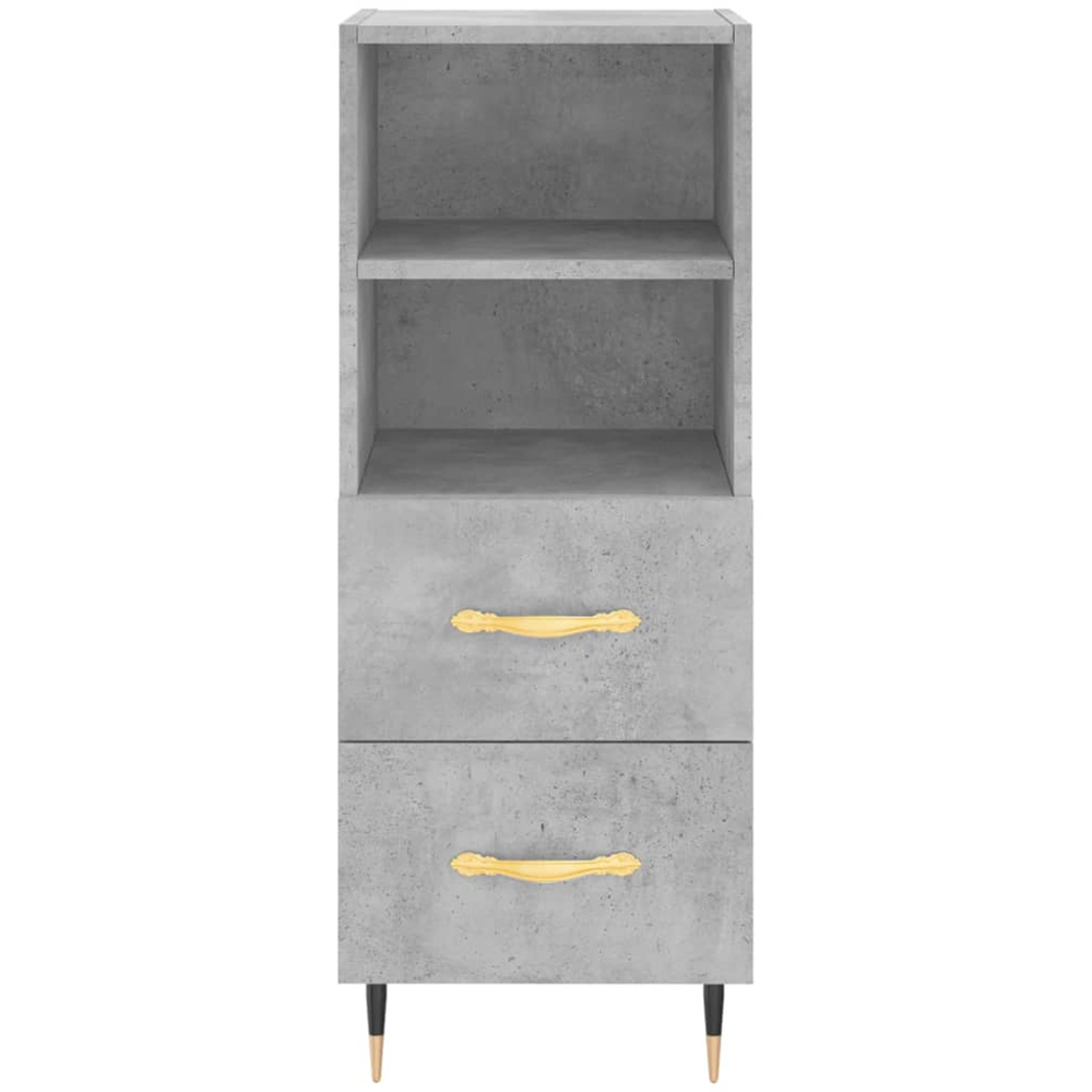 vidaXL Single Door 2 Drawer 2 Shelf Concrete Grey Highboard Image 8
