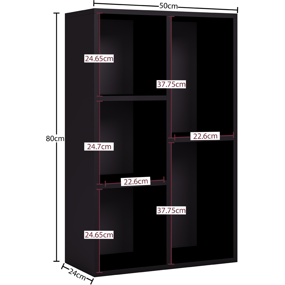 VIDA DESIGNS 5 Shelf Black Cube Storage Unit Image 9