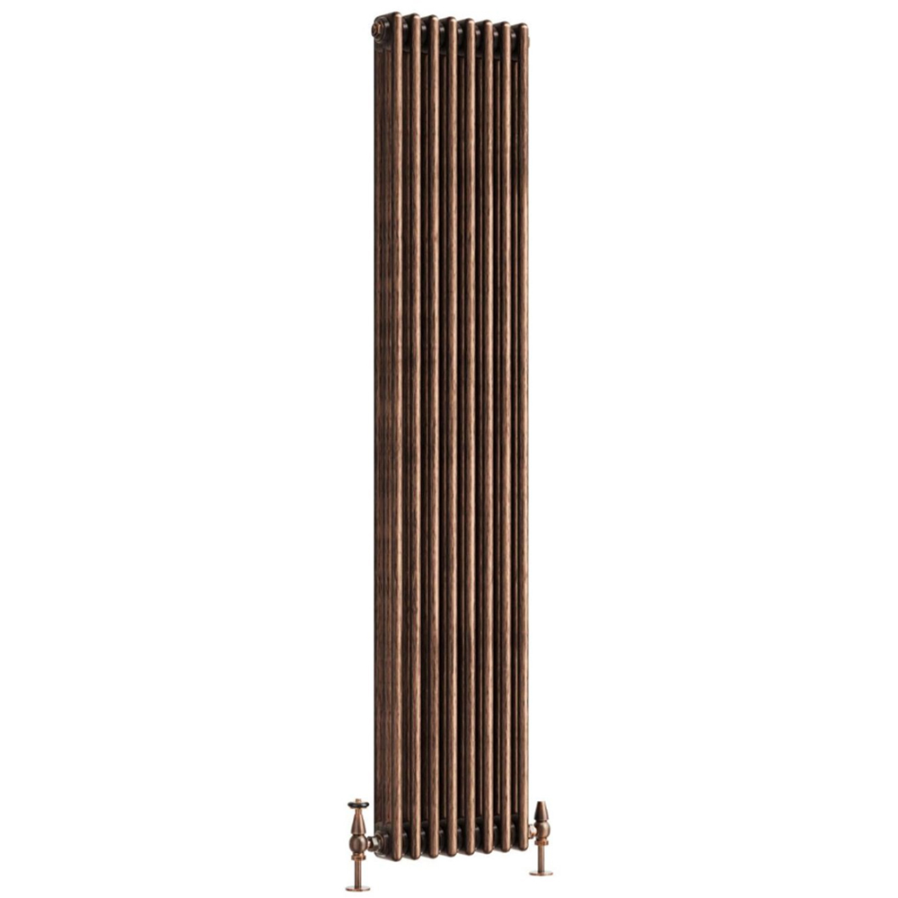 Go Bathrooms Clarence Antique Copper 3 Column 8 Section Radiator 1800 x 380mm Image 1