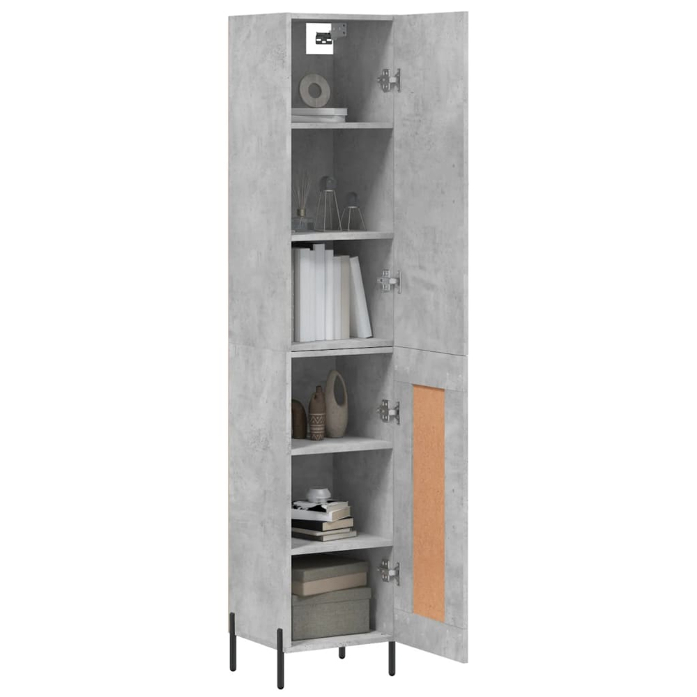 vidaXL 2 Door Concrete Grey Highboard Image 3