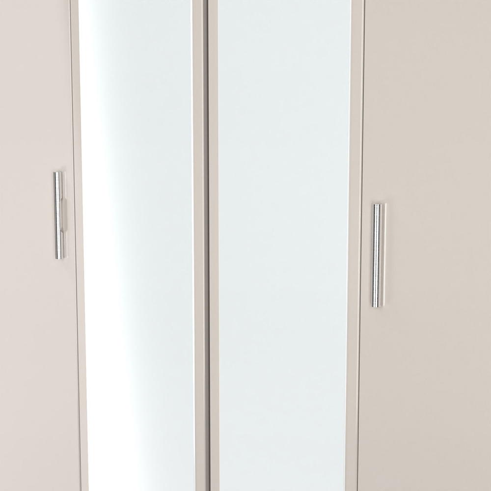 Crowndale Knightsbridge 4 Door Kashmir Gloss Tall Mirror Wardrobe Ready Assembled Image 8
