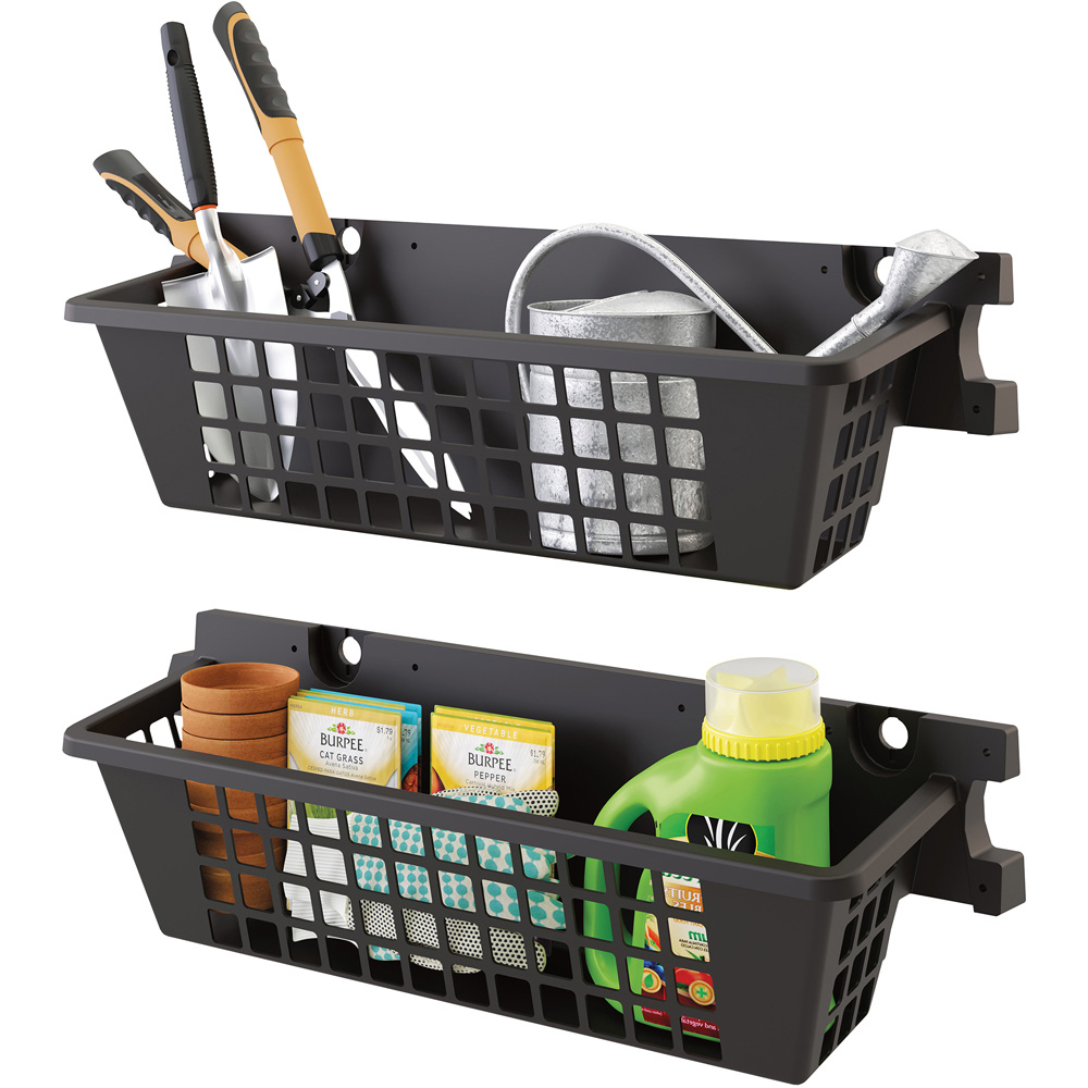 Suncast 2 Piece Basket Storage Set Image 1
