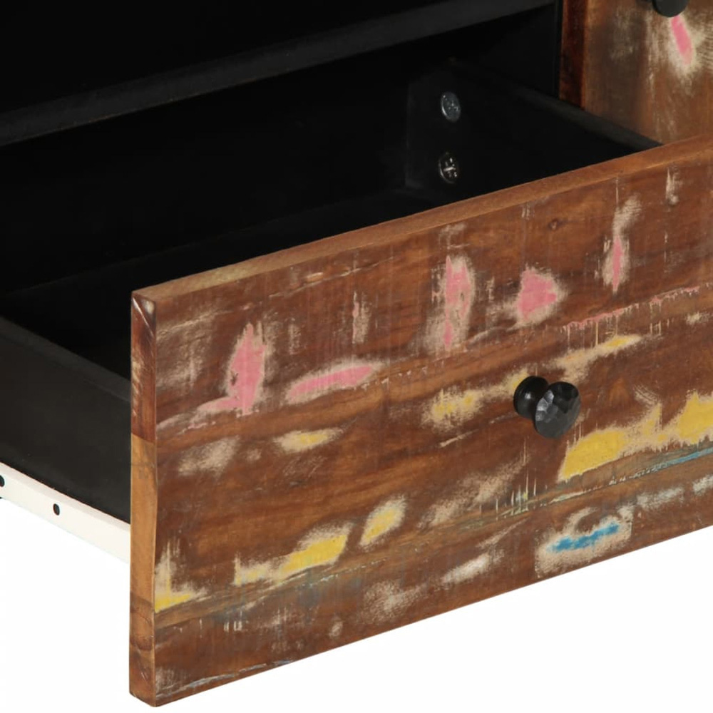 vidaXL 2 Door Single Drawer Single Shelf Multicolour Solid Reclaimed Wood TV Cabinet Image 6