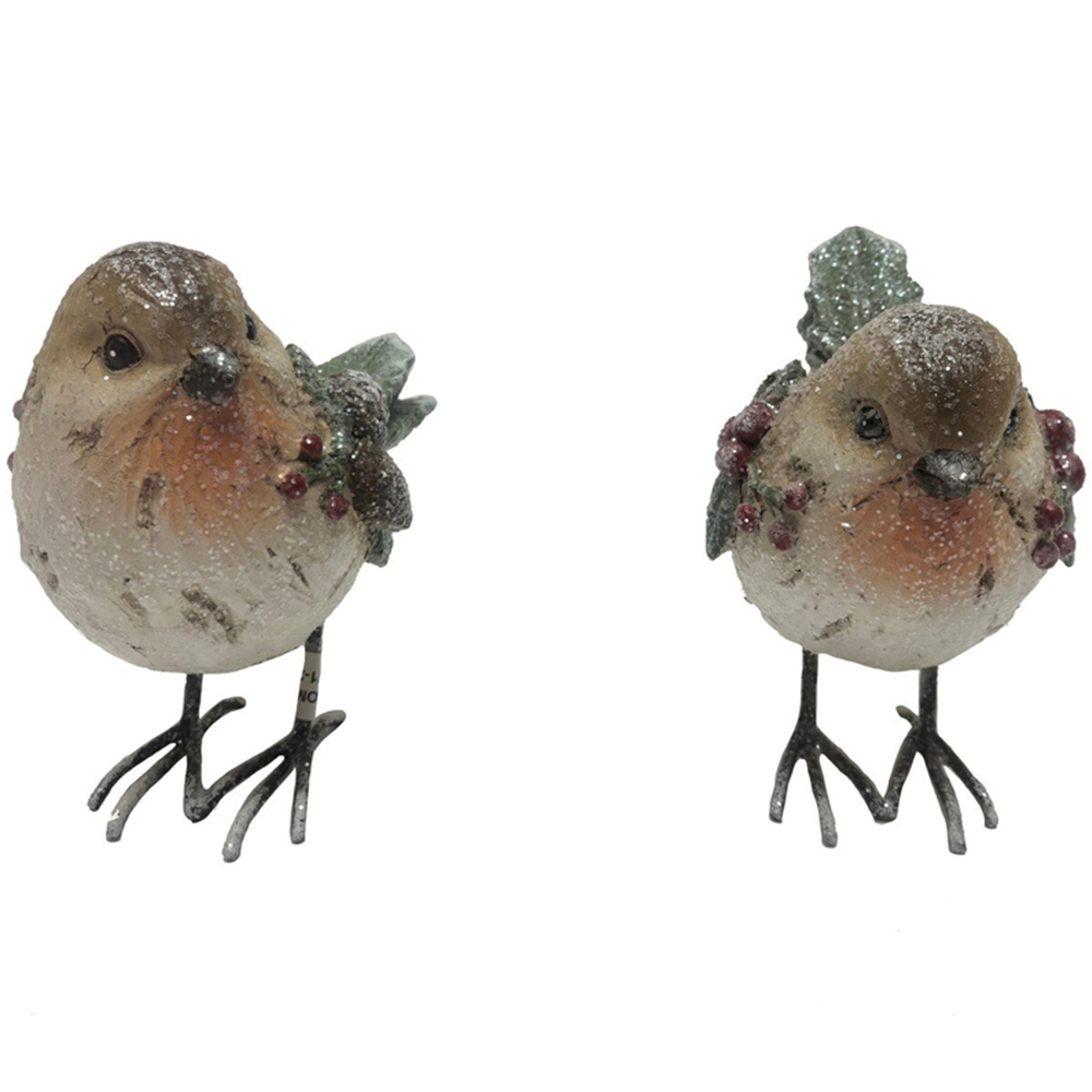 Rustic Robin Ornament Brown Image 7