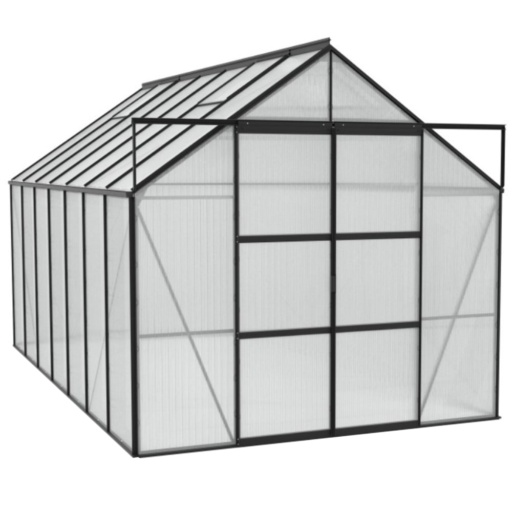 Vitavia Jupiter 11500 Black Horticultural Glass 8 x 14ft Greenhouse Image 1