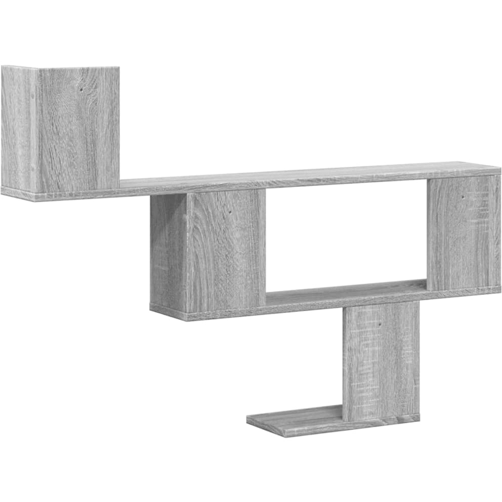vidaXL 3 Shelf Grey Sonoma Floating Wall Shelf Image 5