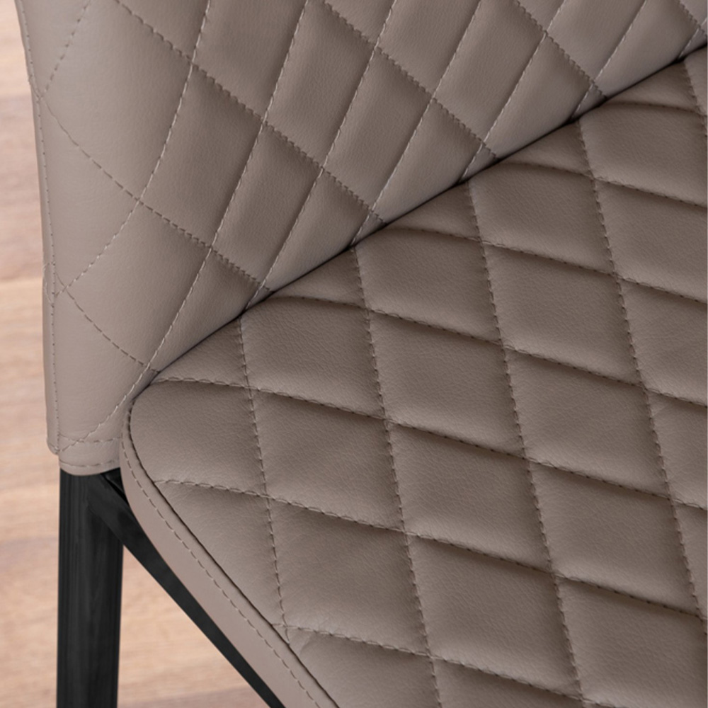 Furniturebox Arona Valera Glass 4 Seater Round Dining Set Black and Cappuccino Image 6