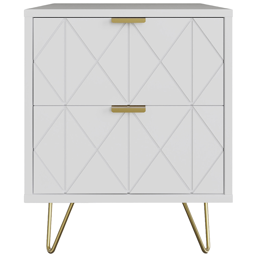 GFW Alora 2 Drawer White Bedside Table Set of 2 Image 7