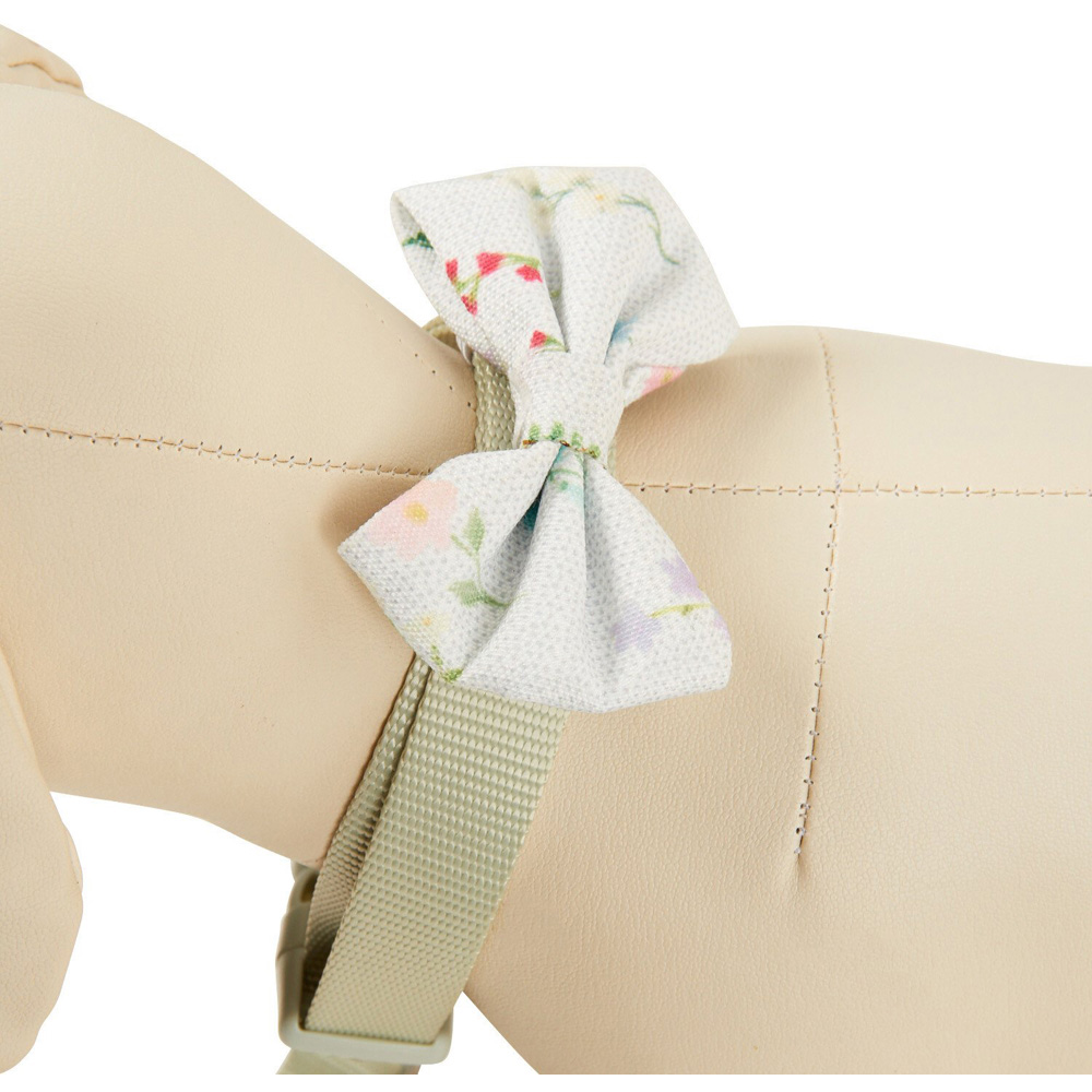 Floral Collar Lead and Bow Set - Green / Medium Image 3