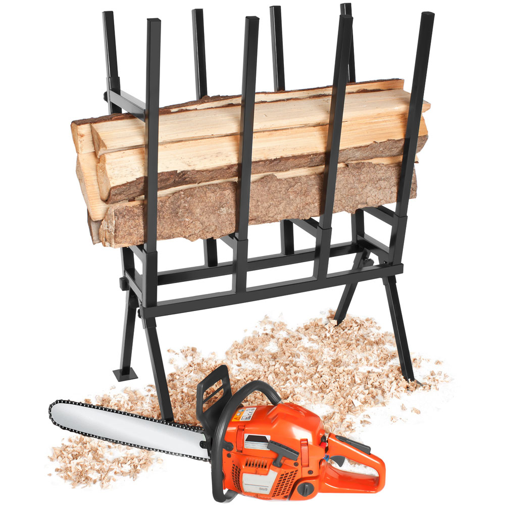 tectake Height Adjustable Folding Steel Sawhorse with Locking Bracket Image 2