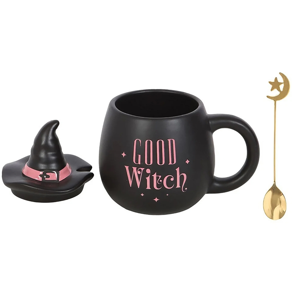 Marco Paul Good Witch Lidded Witches Hat Halloween Mug with Wand Spoon 450ml Image 2