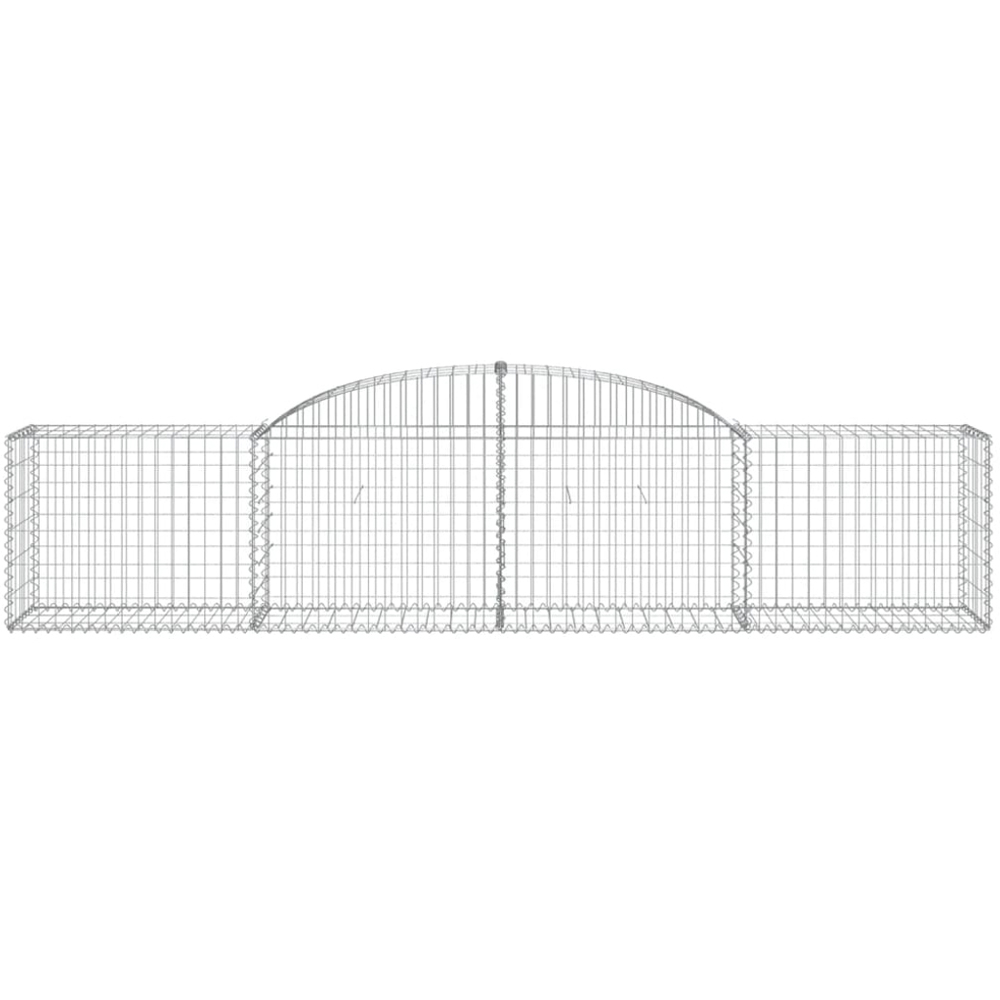vidaXL Silver Galvanised Iron Arched Gabion Basket 300 x 50 x 60/80cm Image 2