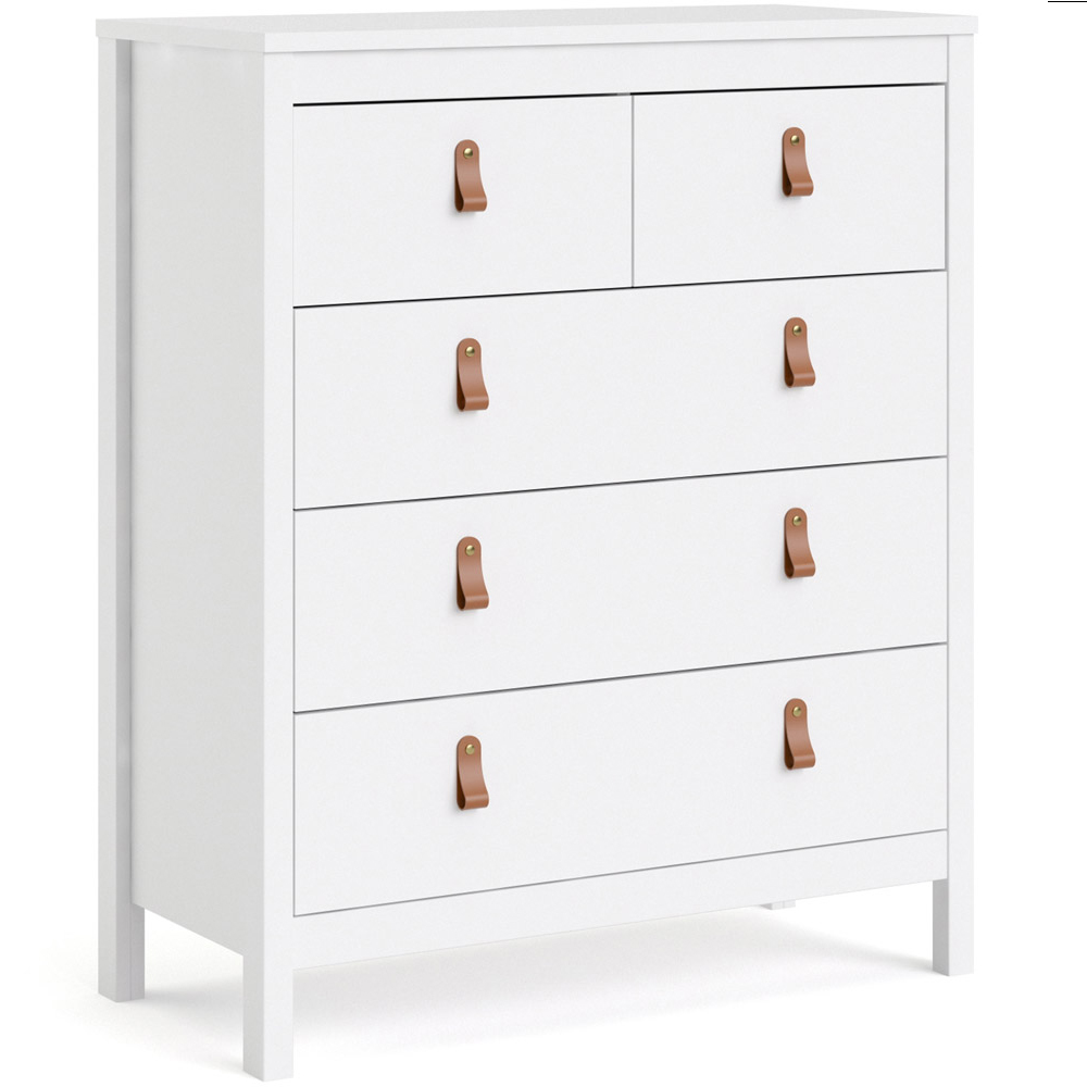 Florence Barcelona 5 Drawer White Chest of Drawers Image 2