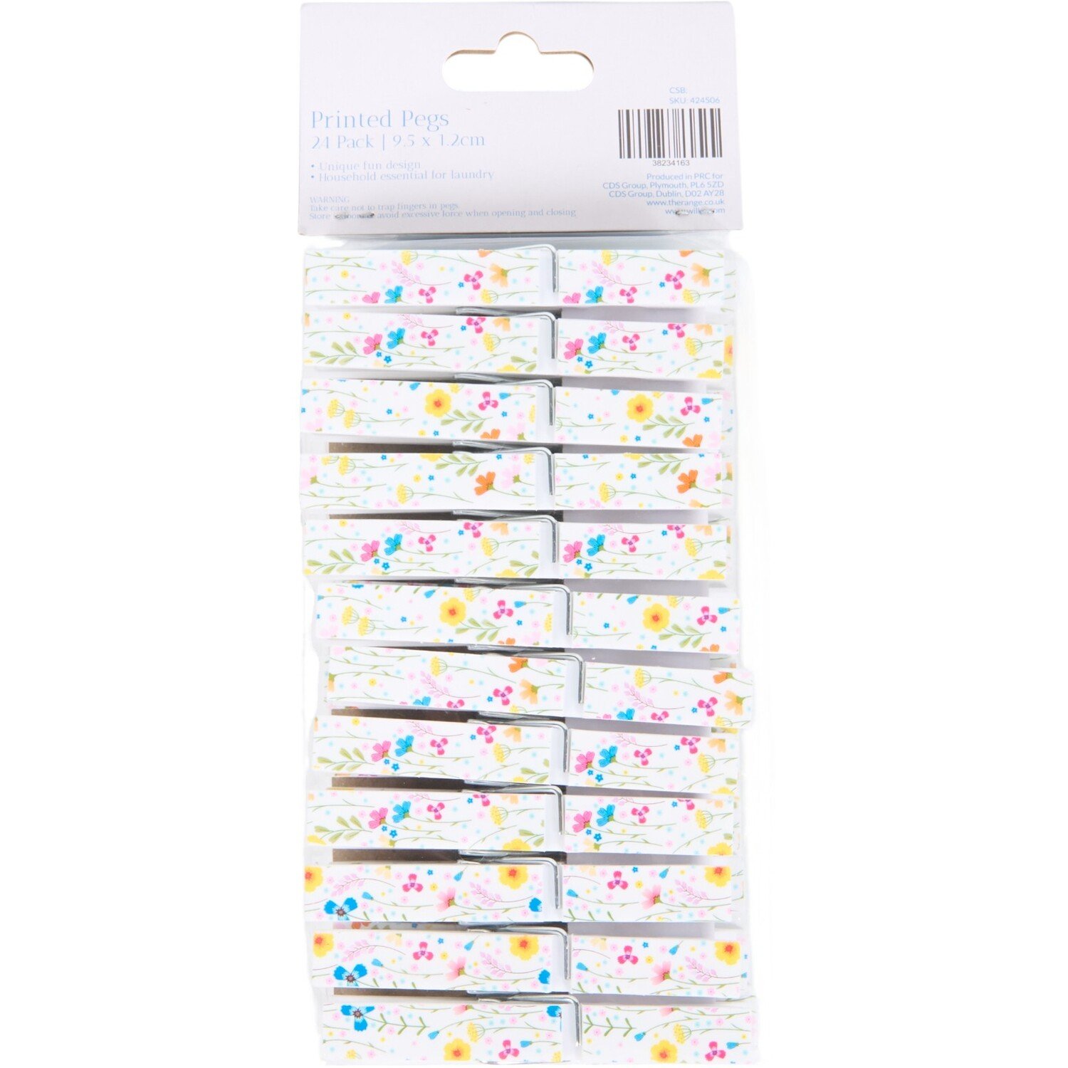 Pack of 24 In Bloom Printed Pegs - White Image 2