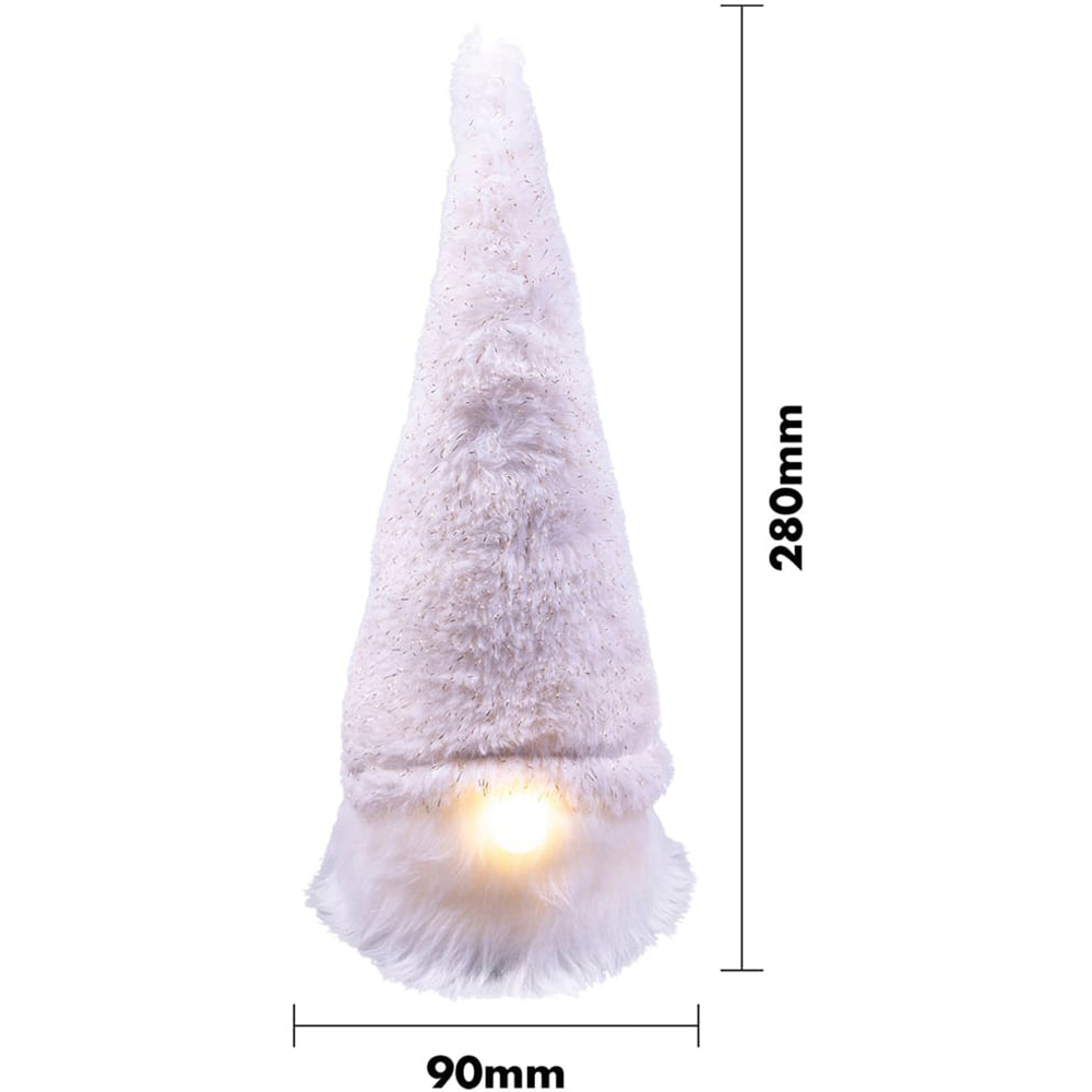 St Helens White Light Up Gonk Christmas Decoration 28cm Image 4