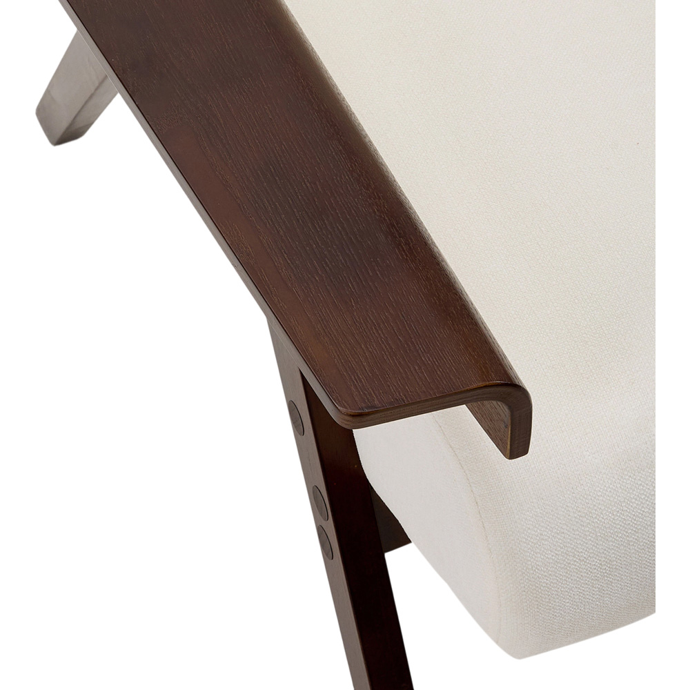 Living and Home Beige Chenille Modern Armchair Image 5