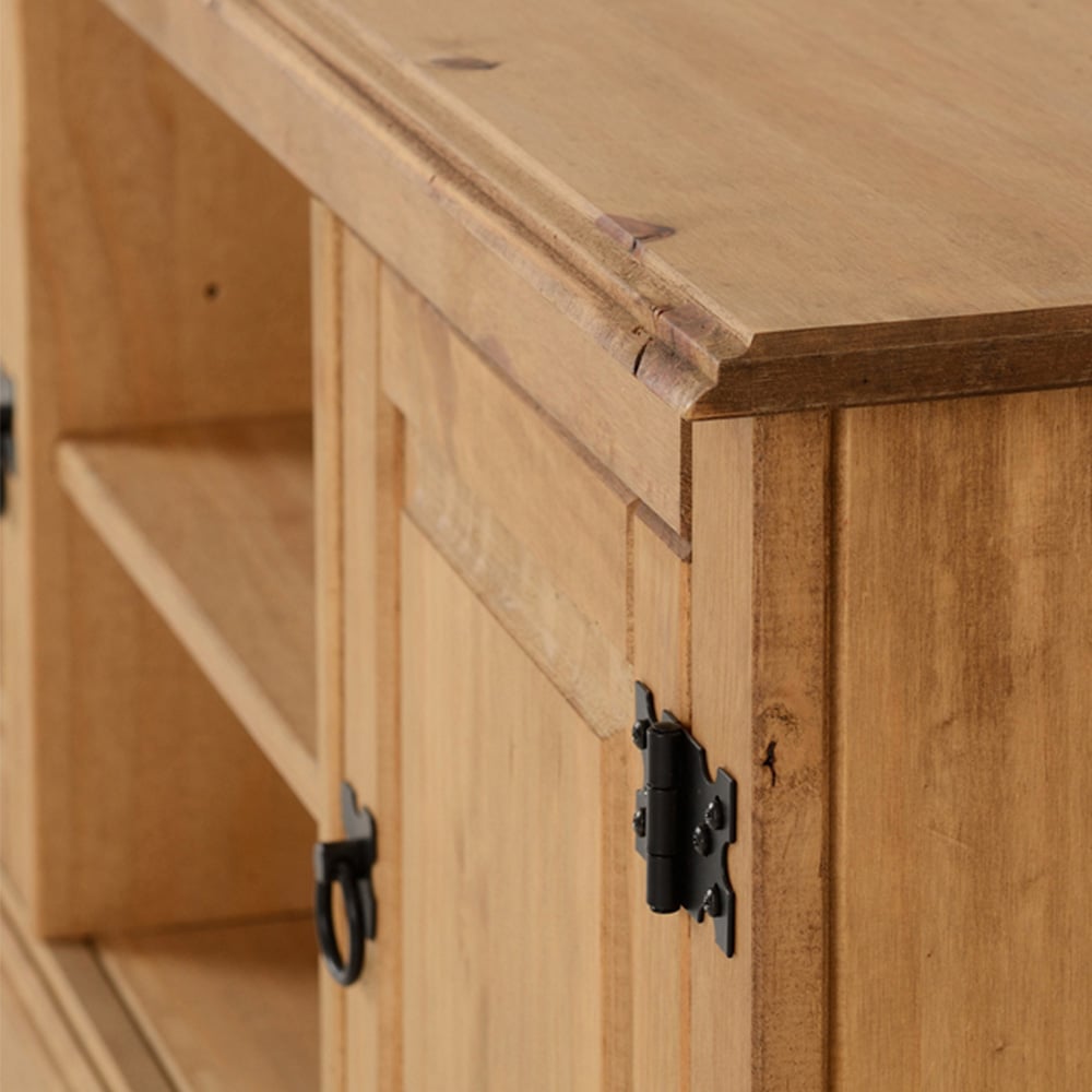 Seconique Corona 2 Door Distressed Waxed Pine Flat Screen TV Unit Image 5