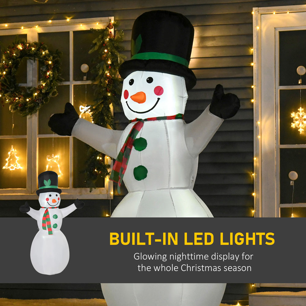 Everglow LED White Inflatable Snowman Christmas Decoration 6.33ft Image 4
