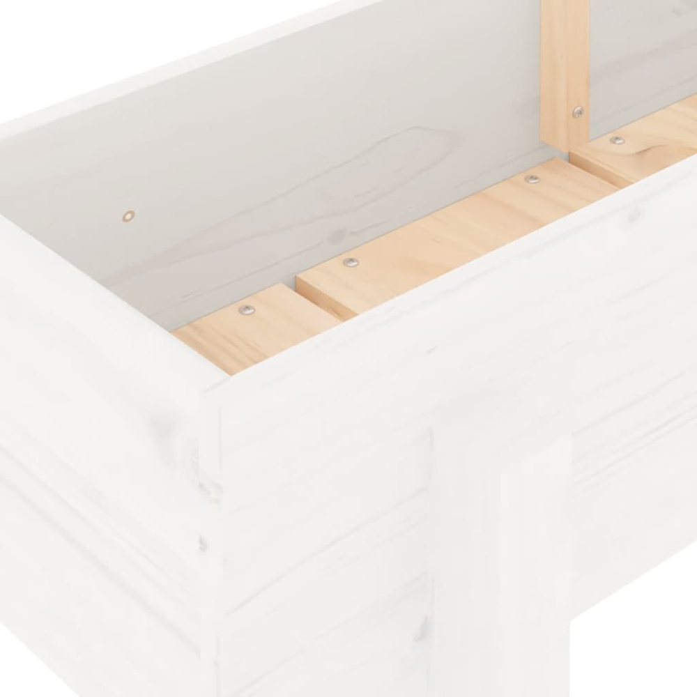 vidaXL White Pine Wood Raised Garden Bed 38 x 30 x 160cm Image 6
