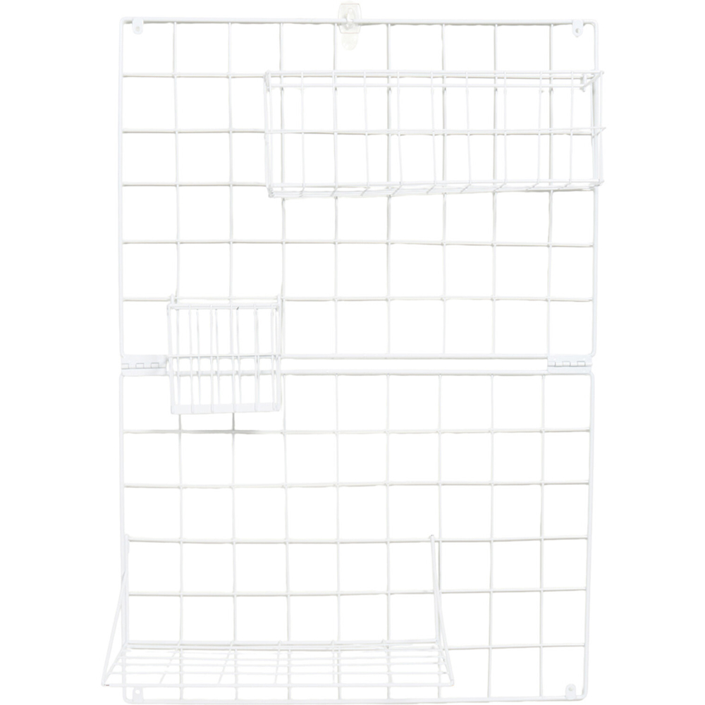 Metal Grid Memo Board with Accessories White Image 9