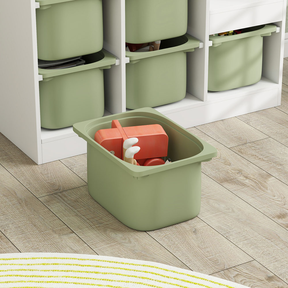 AIYAPLAY Green Kids Toy Storage Unit with 6 Removable Bins Image 2