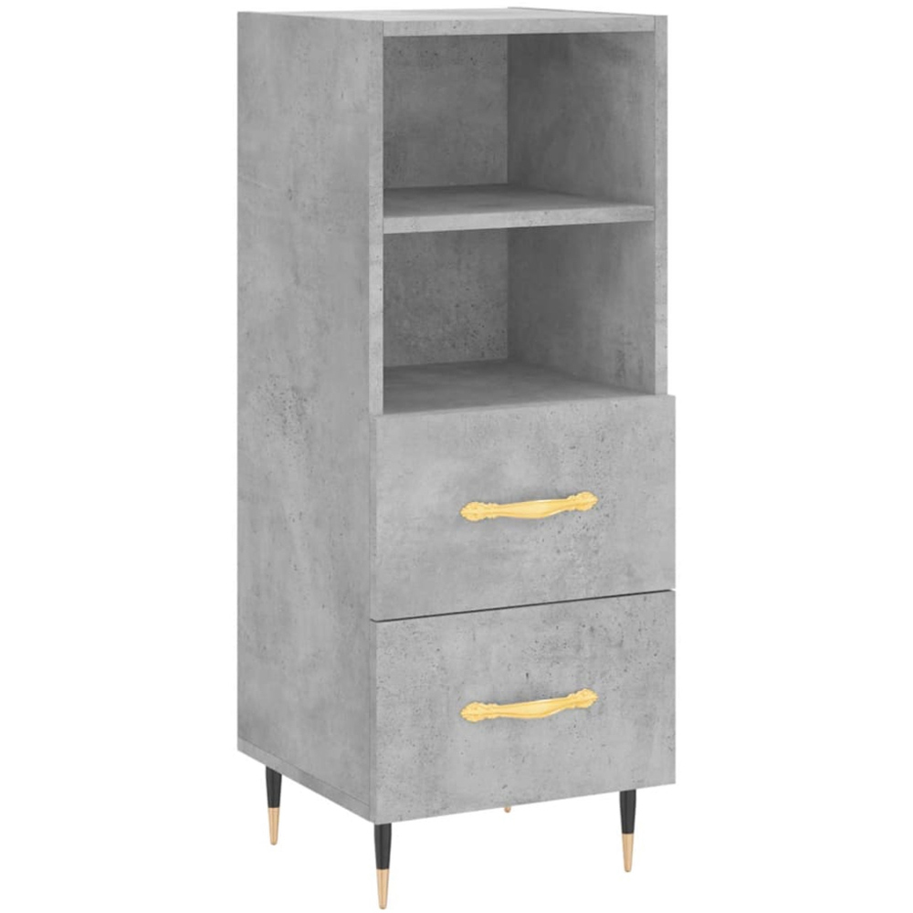 vidaXL 2 Drawer 2 Shelf Concrete Grey Sideboard Image 2