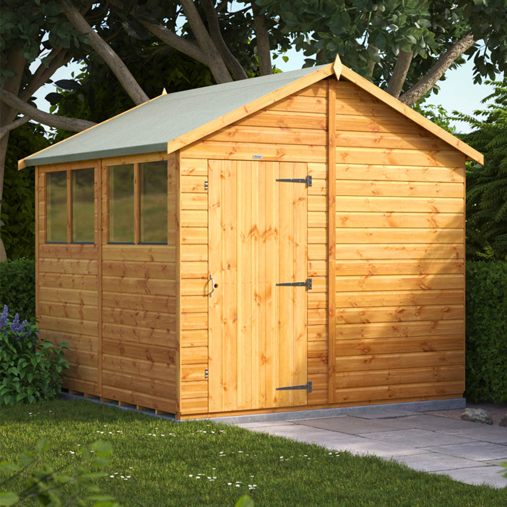 Power Sheds 8 x 8ft Apex Wooden Shed with Window Image 2