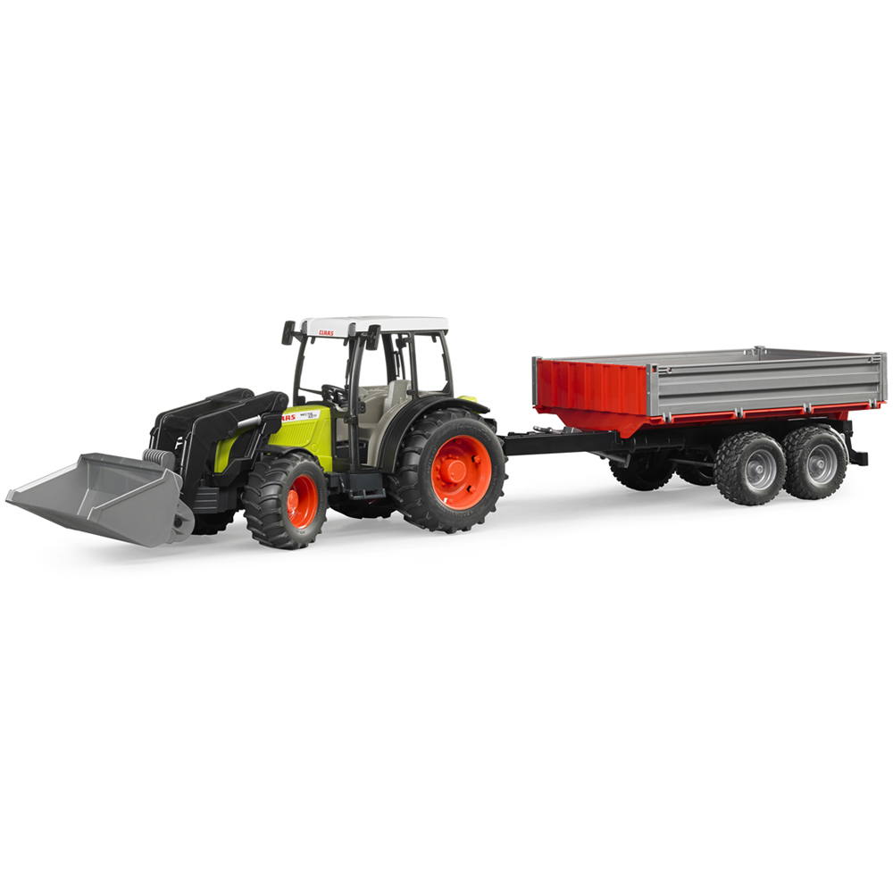 Bruder Kids Claas Nectis 267 F Tractor Playset Model with Frontloader and Tipping Trailer Image 2