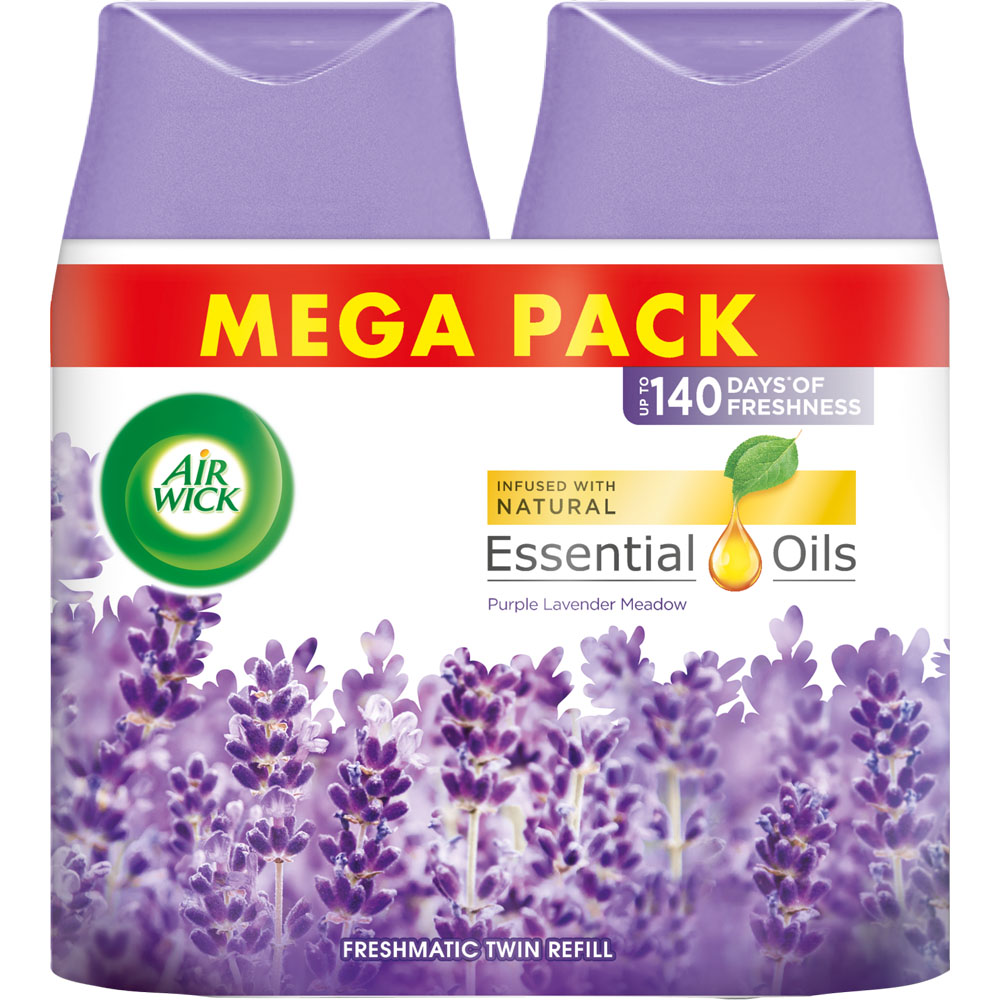 Air Wick Purple Lavender Meadow Freshmatic Autospray Air Freshener Refill Mega Pack 500ml Image
